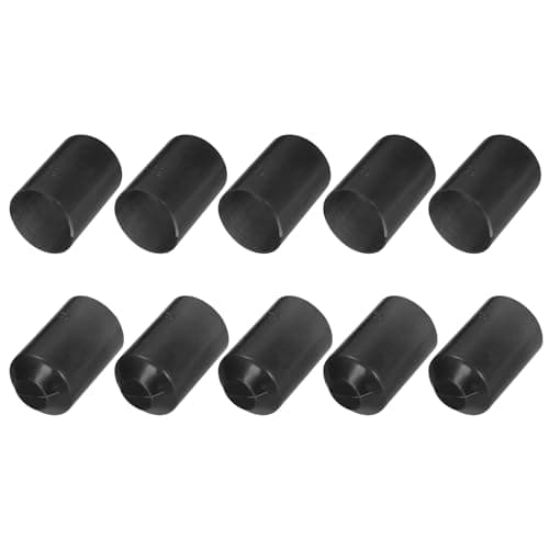 Image of sourcing map 15Pcs Heat Shrink End Cap 35mm ID x 60mm L 2:1 Ratio Heat Shrink Tubing Caps Lined Sealed Waterproof Adhesive for Electrical Wire Cable, Black