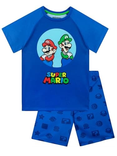 Image of Super Mario Pyjamas | Mario And Luigi Boys Pyjamas | Boys' Pyjama Sets Blue 3-4 Years