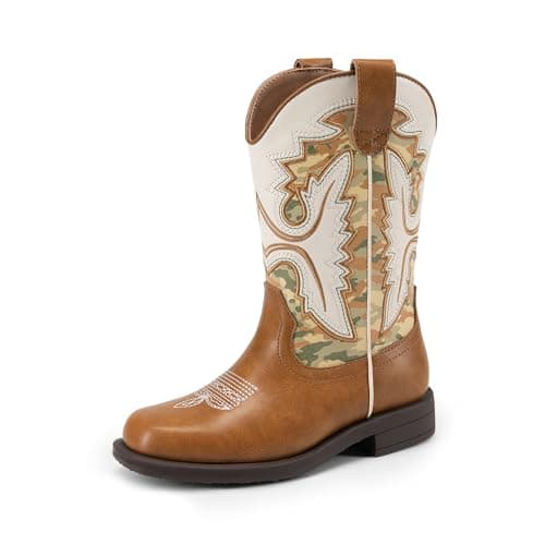 Image of DREAM PAIRS Boots,Size 4 Big Kid,Camel/Camo,KKUMMB2502