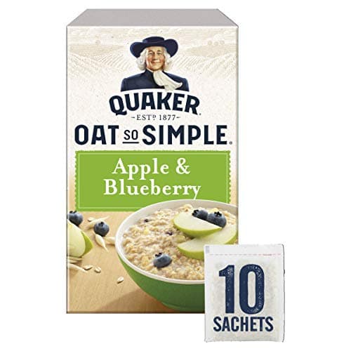Image of Quaker Oat So Simple Apple and Blueberry Porridge Sachets 36 g, 10 Count (Pack of 6)
