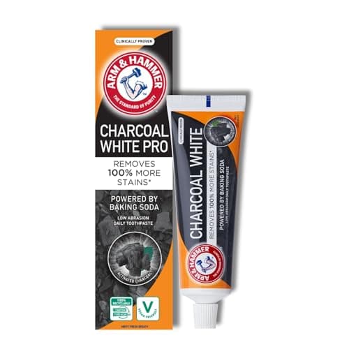 Image of Arm & Hammer Charcoal White Toothpaste, Activated Charcoal Teeth Whitening Toothpaste with Baking Soda for Deep Clean & Stain Removal, 75 ml Tube