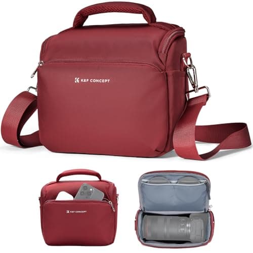 Image of K&F Concept Camera Sling Bag Small Crossbody Camera Case DSLR/Mirrorless Compact Shoulder Photography Bags for Photographers (Red)