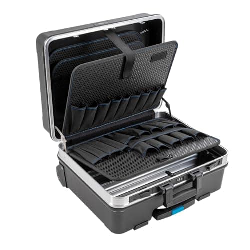 Image of B&W International GmbH 6000 JET with tool pockets (ABS case, volume 36 l, 48 x 37.5 x 20 cm inner) 120.04/P , tools not included,Black/Silver