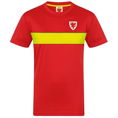 Image of Wales Cymru FAW Official Football Gift Mens Poly T-Shirt Red Medium