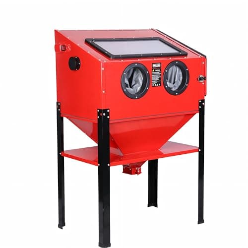 Image of 220L Heavy-Duty Media Blasting Cabinet – Sand & Shot Blaster with Abrasive Grit System and LED Work Light