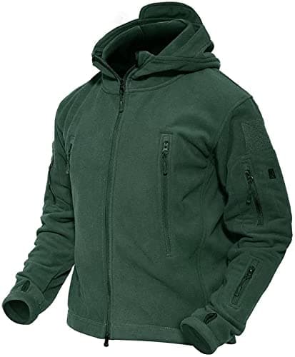 Image of MAGCOMSEN Men's Jackets with Zip Pockets Military Coat Windproof Jackets Dark Green, XL