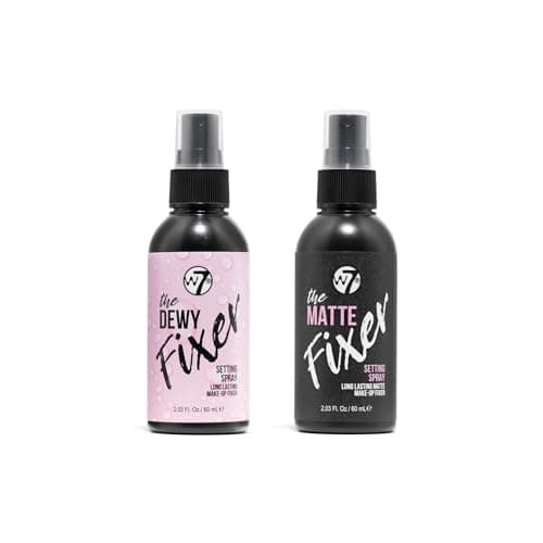 Image of W7 The Fixer Duo - Makeup Setting Spray 2Pcs Set - Dewy & Matte Finishes For Fixing Professional Makeup