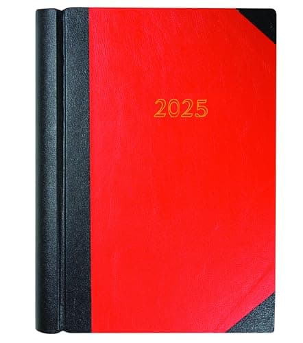 Image of Collins Standard Desk 2025 Diary for Professionals - A4 Two Pages to a Day Business Diary - Red - (42.15-25) - Premium Business Planner with Hardback Leathergrain Covers