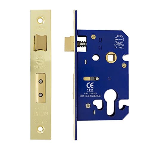 Image of Fire Rated Euro Profile Sashlock Case 63 mm (44 mm Backset) Electro Brass