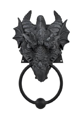 Image of Gothic Dragon Door Knocker Cast Iron Finish