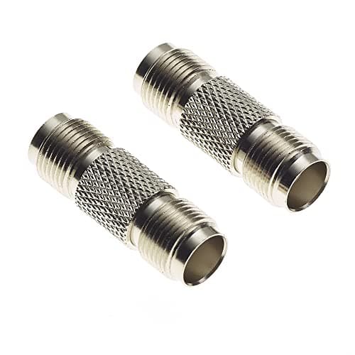 Image of TNC Socket To TNC Socket Adaptor - 50 Ohm Low Loss Coaxial Antenna Cable Coupler Joiner For Signal Booster Amplifier, Nickel Plated F Female Straight Connector Coax Adapter Barrels - Pack Of 2