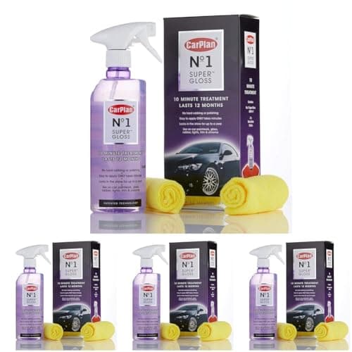 Image of CarPlan No.1 Car Polish Wax, Super Gloss Sealant Kit, 600 ml (Pack of 4)