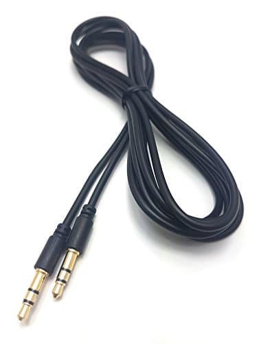 Image of MainCore 2m Professional Slim Black 3.5mm Jack to Jack Stereo Audio Cable Lead GOLD Connectors For Mobile, Phones, Computers, Laptops, Mp3 Players, Portable Speakers, Headphones, HIFI