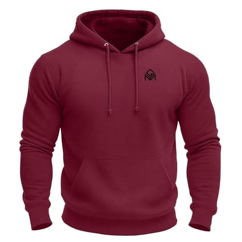 Image of GYMTIER Logo - Men's Gym Hoodie - Training Bodybuilding Top, Burgundy, L