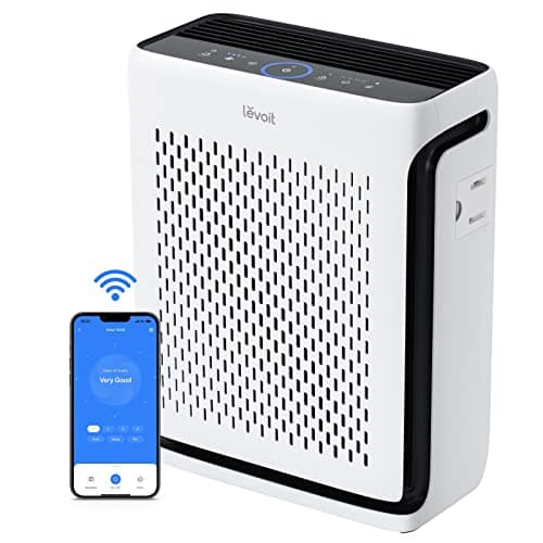 Image of Levoit Smart HEPA Air Purifier for Bedroom Home 1120 Sq Ft, Washable Pre-Filter, Air Quality & Light Sensor, Pet Mode, Remove 99.97% of Allergens for Dust, Pollen, Pet, Smoke, Vital 100S
