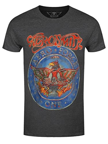 Image of Aerosmith T Shirt Aero Force Band Logo Official Mens Black XS