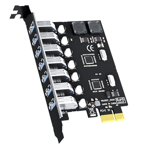 Image of GLOTREND U3057 7-Port PCIe USB A Expansion Card (USB 3.2 Gen 1), Compatible with Windows and Linux (Not Support Mac OS)