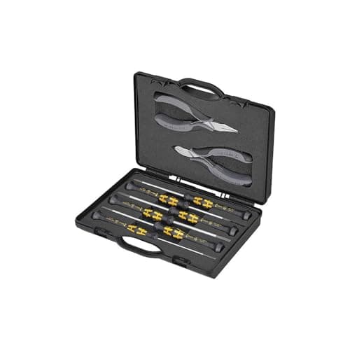 Image of KNIPEX Case for Electronics Pliers with Tools for Work on Electronic Components 5 Parts 200 mm, 00 20 18 ESD