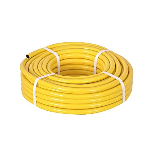 Image of TW Wholesale 15 Metre Yellow Garden Hose Pipe - 15M Reinforced Heavy Duty Anti-Kink Watering Solution Ideal for Watering, Gardening, and Cleaning Tasks
