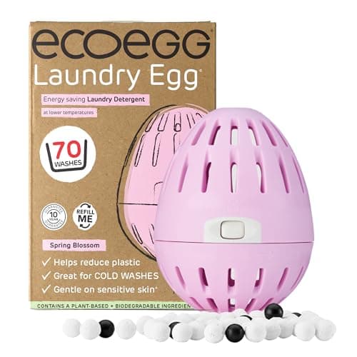 Image of ecoegg - Laundry Egg, 70 Washes - Non-Bio Laundry Detergent for Sensitive Skin -Spring Blossom - Refillable