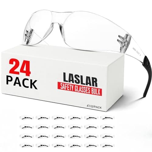 Image of Safety Glasses for Work - Clear Lenses 24 Pack, Safety Googles for Men Women, Impact Scratch-Resistant Lens Eye Protection for Lab,Construction,Shooting Range,Woodworking,Gifts for Valentine's Day Men