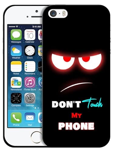 Image of GlamCase for iPhone 5 / 5s / SE 2016 (1st Gen) - Don'T Touch My Design Printed Slim & Sleek Cute Plastic Hard Snap on Protective Designer Back Case/Cover for iPhone 5 / 5s / SE1st Gen