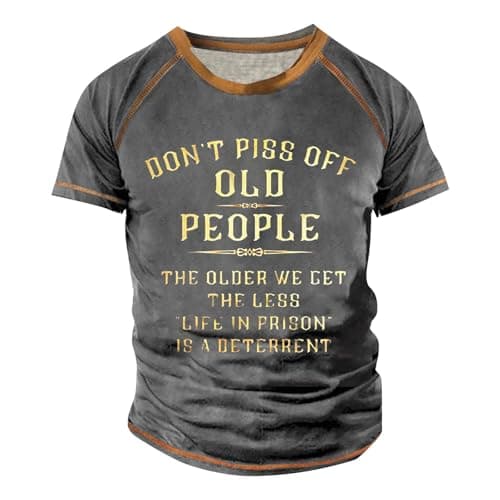 Image of T Shirts for Men: Crew Neck Printed Holiday Tops, Breathable Compression Short Sleeve Vacation Loose Fit Dady