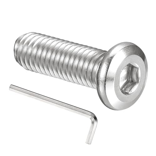 Image of PATIKIL M8x25mm Flat Head Hex Socket Cap Screws Bolts, 20PCS 304 Stainless Steel 18-8 Furniture Bolt with Hex Allen Wrench for Bed Chair Repairs Ship Assembly Mechanical Industry, Silver