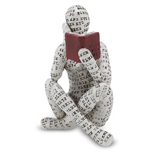 Image of Cyrank Resin Abstract Thinker Sculpture, Reading Woman Figurine Bookworm Sculpture Innovative Lady Reading Pulp Molding Reading Figurines Ornaments Office Ornaments Collectible Figurines