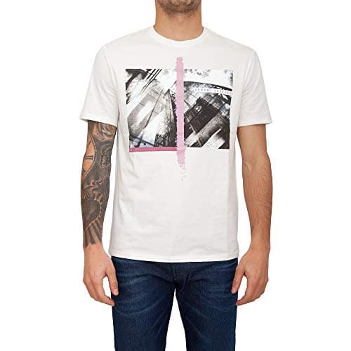 Image of Armani Exchange AX Men's Short Sleeve Skyscraper Graphic T-Shirt - White - XXL