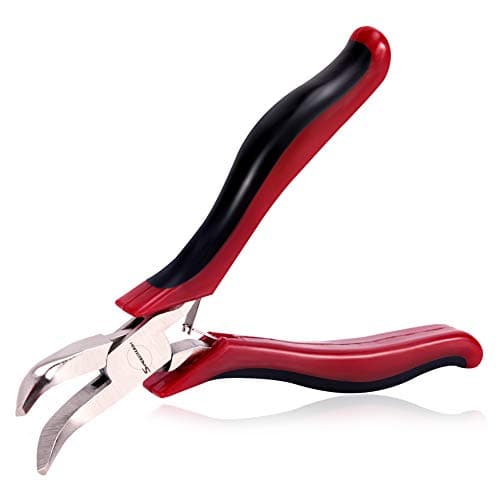 Image of SPEEDWOX Mini Bent Nose Pliers for Jewelry Micro Chain Nose Functional Long Nose Pliers with Spring Professional Tool 45 Degrees Curved Chrome Vanadium Steel 4-1/2 Inches