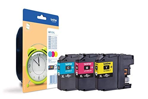 Image of Brother LC-125XL Cyan/Magenta/Yellow High Yield Inkjet Cartridges (Pack of 3)