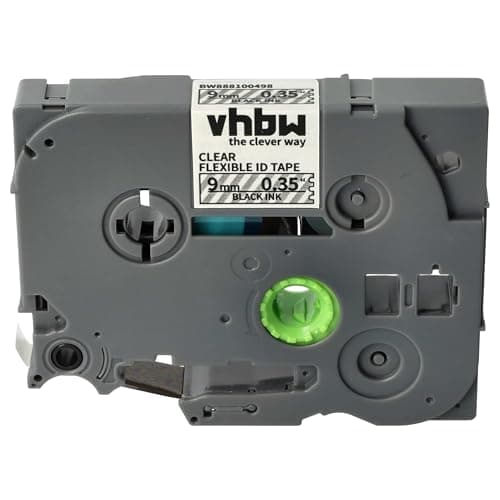 Image of vhbw Label Tape Compatible with Brother PT D200BW, D200, Cube+ Label Printer 8m x 9 mm, Black on Transparent, Plastic, Flexible, Laminated