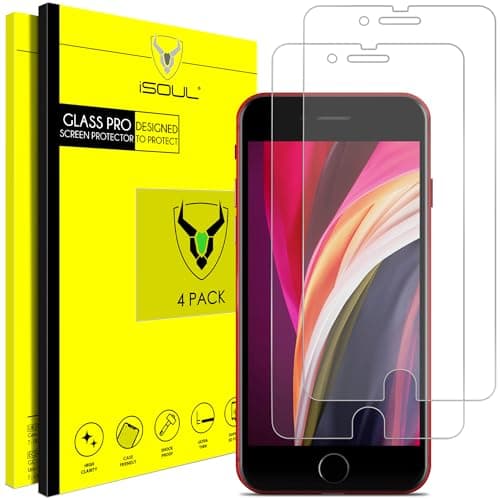 Image of iSOUL [2 Pack] Screen Protector for Apple iPhone 6 6s 7 8 Tempered Glass Film 9h HD, 0.3mm Shatterproof Protection 4.7 Inches [Easy Installation] [3D Touch] [Bubblefree]