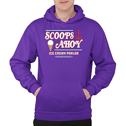 Image of Flip Scoops Ahoy Ice Cream Parlour Hawkins Hoodie Purple (XXL)