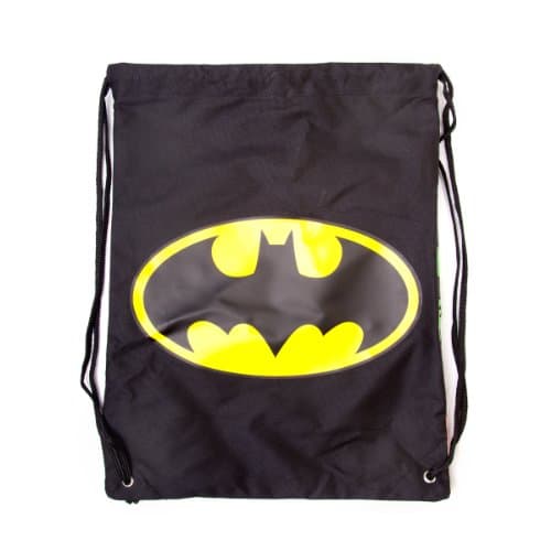 Image of Batman Double-Sided Gym Bag with Classic Logo and Comic Strip