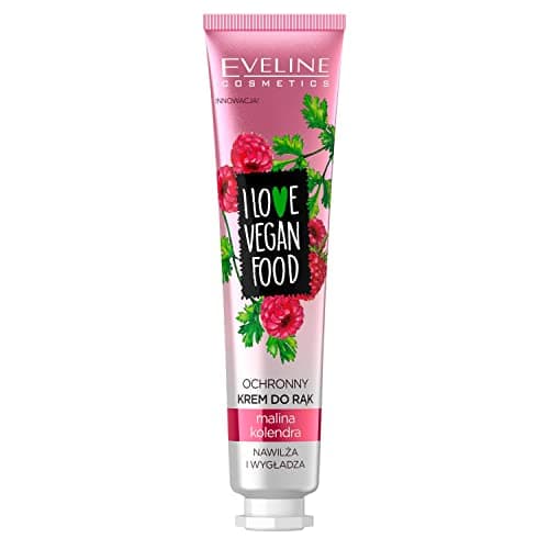 Image of Eveline Cosmetics I Love Vegan Food Protective Hand Cream with Raspberry & Coriander - Smooth and Shield Your Skin, Intense Moisture & Antioxidant Formula