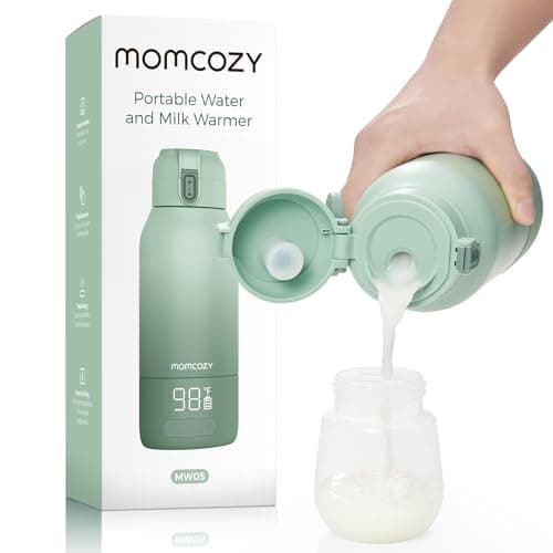 Image of Momcozy Portable Bottle Warmer for Travel – Dual Heating Modes for Breast Milk & Water, Portable Milk Warmer with Fast Heating & Long Battery Life, 500ml Large Capacity to Meet Your All-Day Needs