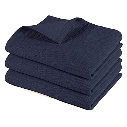 Image of Pagnanno. Hotel Quality Kitchen Tea Towels & Waffle Weave tea towel|Professional Cotton 45x70cm|Absorbent Fast Drying Dish Towels,Kitchen and Bar Towels (Pack of 3 (45x70cm), Waffle - Navy)