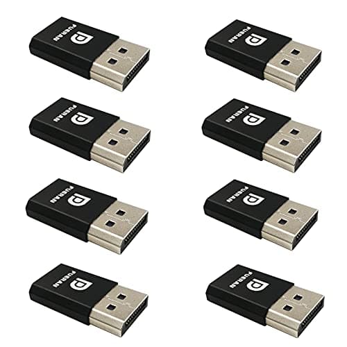Image of FUERAN DP - DisplayPort Display Emulator EDID Emulator Plug 2K (fit Headless 2560x1600@30Hz) 4K 4096x2160@60Hz Display Port Dummy Plug - DisplayPort Compatible (2K-2560x1600@30Hz-8P)