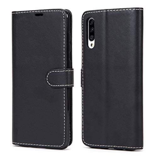 Image of NWNK13 Samsung A70 Phone Case Premium Leather Flip Case Book Wallet Case Card Holder Media Stand Shock Proof Protective Phone Cover Compatible for Samsung Galaxy A70 Black