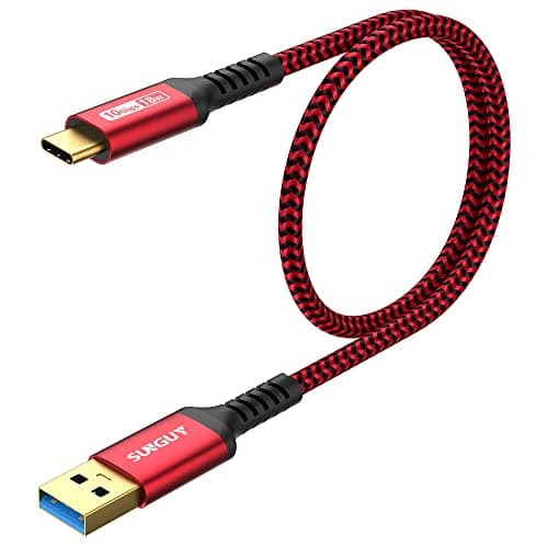 Image of Sunguy USB C 3.1 Fast Charging & Data Transfer Cable - 1.5FT Braided Type C to USB A for iPhone, Galaxy, PS5 & Pixel