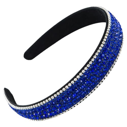 Image of scicent Hairbands Women Rhinestone Headbands Glitter Hair Accessories Crystal Embellished Beaded Hair Bands Wide Headwear for Girls 16710