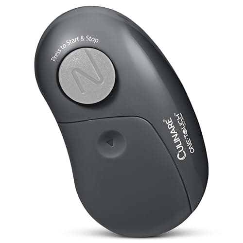 Image of Culinare One Touch Electronic Tin Opener, Grey, Plastic/Stainless Steel, Automatic Can Opener, Battery Operated/Hands-Free Use/Magnetic Lid Removal, Batteries Not Included