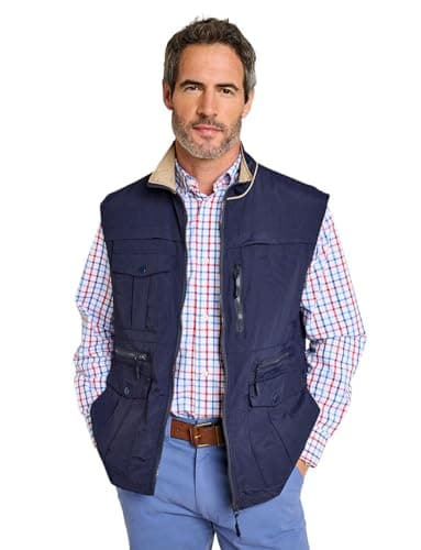Image of Pegasus Men's Lightweight Nylon Multi Pocket Travel Gilet, Breathable Mesh Lined & Quick Dry Sleeveless Utility Vest Navy 44