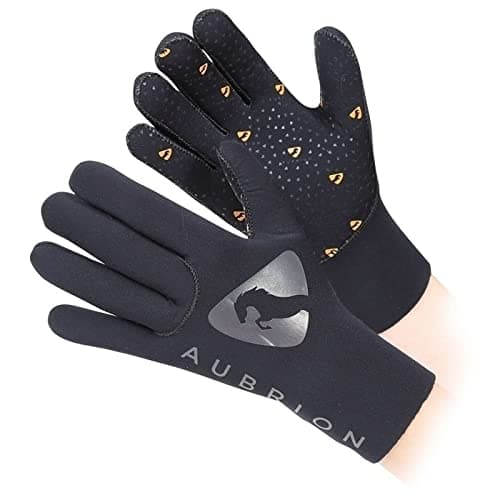 Image of Shires Aubrion Neoprene Yard Gloves in Black Kids X X Sm, Black