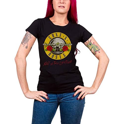 Image of Guns N Roses Women's Not in This Lifetime Tour GNR T-Shirt Black