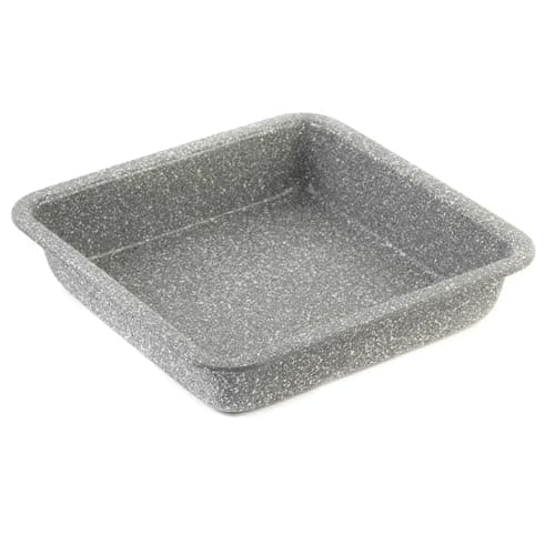 Image of Salter BW02780G Marblestone Square Cake Tin – 23cm Non-Stick Cake Baking Pan, Lightweight Carbon Steel, Easy Wipe Clean, High Side Roasting Tray, Oven Safe to 220°C, PFOA Free, Deep Brownie Tin