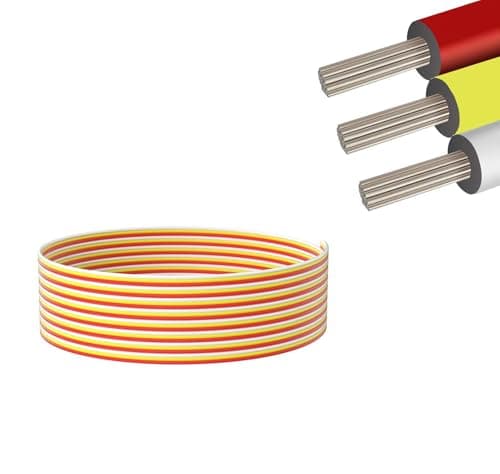 Image of 20M 3-pin 22AWG Wire Cord for COB SMD 2835 5050 5V 12v 24v Tape Lights Extension65.6ft/Extension Cable(Red,Yellow,White)