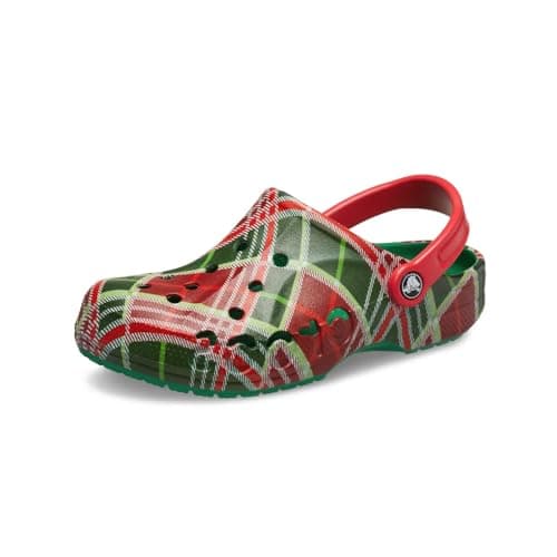 Image of Crocs Unisex Clogs, Baya Holiday Plaid Clog, Kelly Green, 4 UK Men/ 5 UK Women